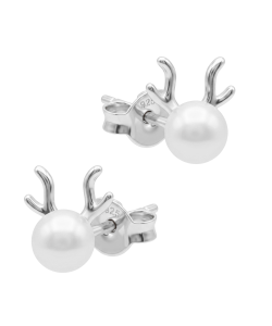 Pearl Reindeer Silver Stud Earring STS-6998